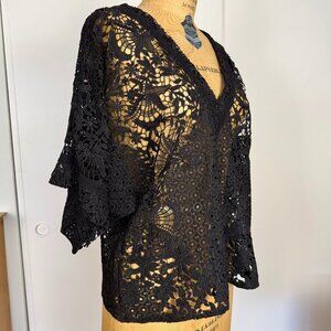 White House Black Market Black lace top